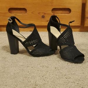 Black block heels